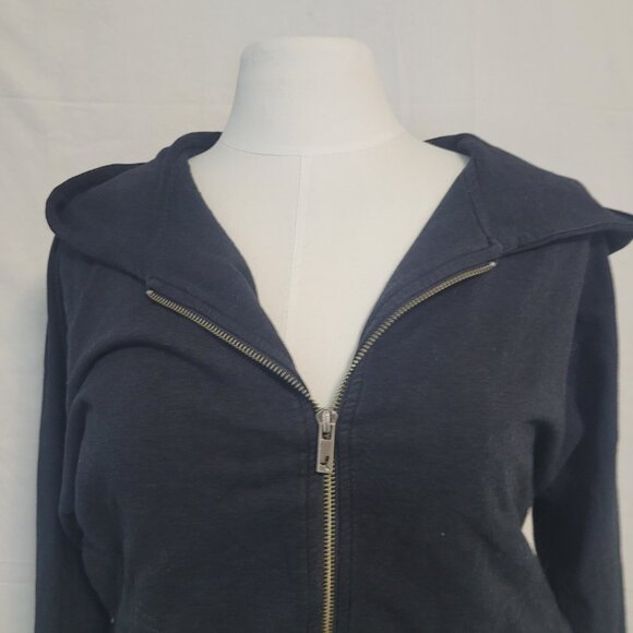 Community Black Zip Front Hooded Jacket Size M - Picture 2 of 12